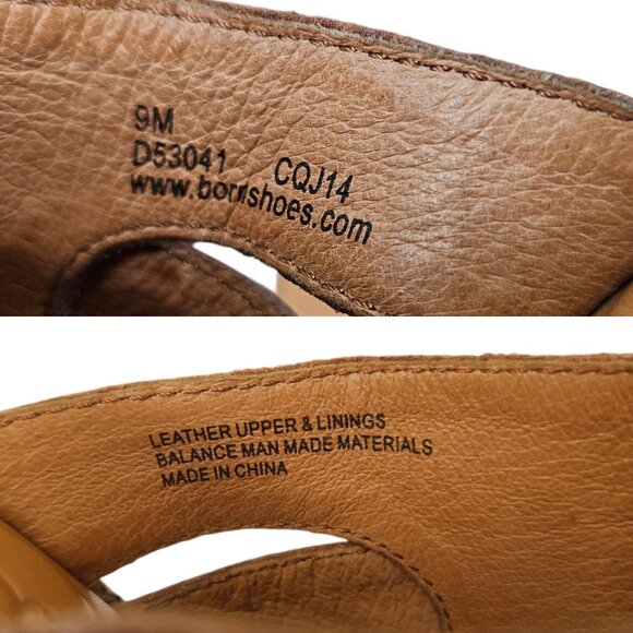 Born Pollina Clog Mule Womens Size 9 M Block Heel Platform Brown Leather Woven - Picture 8 of 16